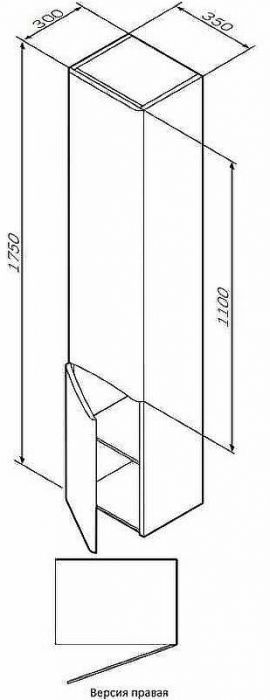 Шкаф пенал AM.PM Like 35 R M80CHR0356WG подвесной Белый