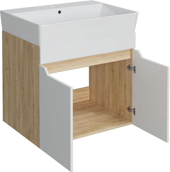Тумба с раковиной DIWO Архангельск 60 подвесная цвет Белый Дуб сонома