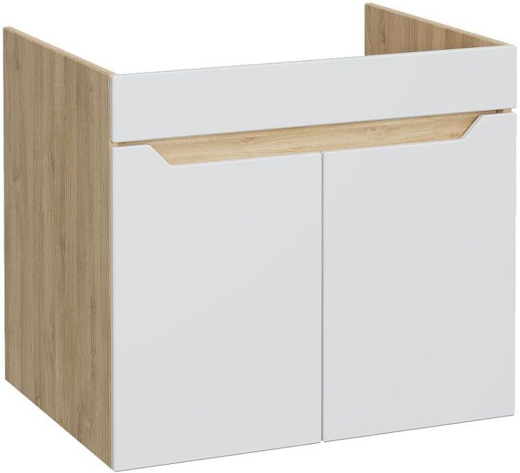 Тумба с раковиной DIWO Архангельск 60 подвесная цвет Белый Дуб сонома