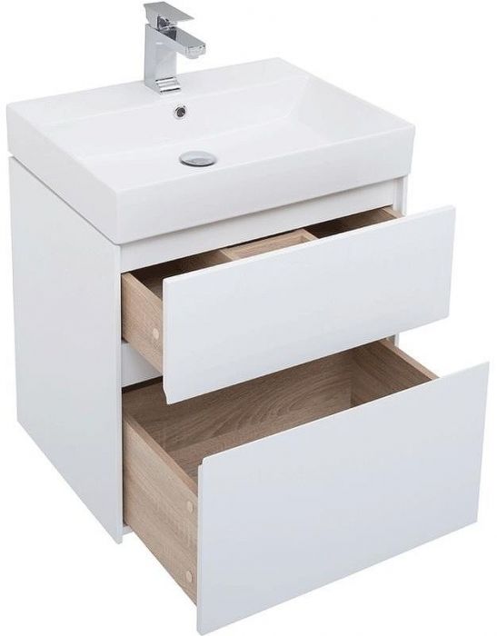 Комплект мебели для ванной Aquanet Бруклин 60 207803 подвесной Белый глянец