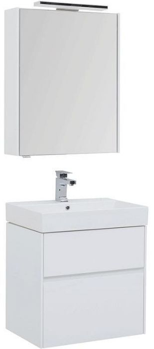Комплект мебели для ванной Aquanet Бруклин 60 207803 подвесной Белый глянец