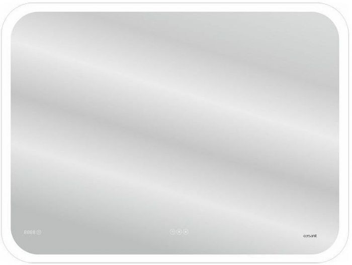 Зеркало Cersanit Led 070 Design Pro 100 KN-LU-LED070*100-p-Os с подсветкой с диммером, часами, подогревом и функцией Bluetooth