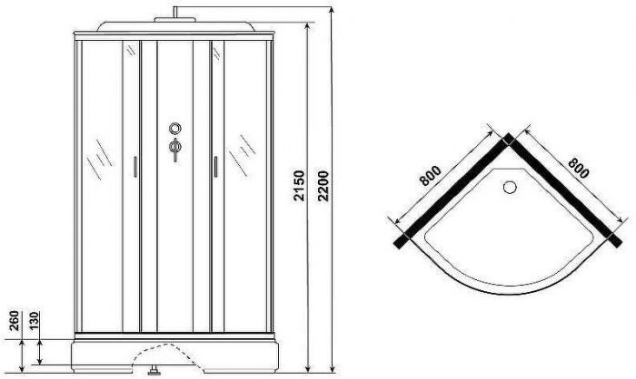 Душевая кабина Niagara Classic 80х80 NG-6703-14G с гидромассажем