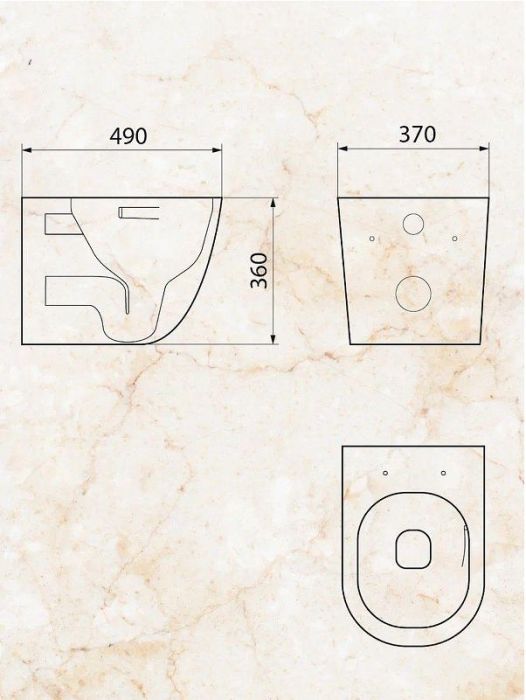 Унитаз Sintesi SIN-TS-EVI-152 подвесной цвет Белый с сиденьем Микролифт