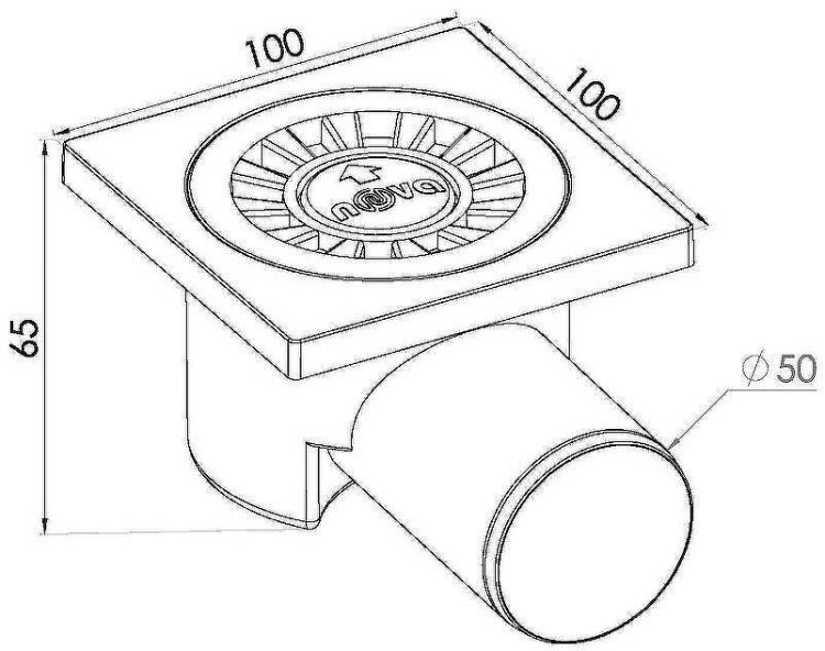 Душевой трап Nova 5050 с Белой решеткой