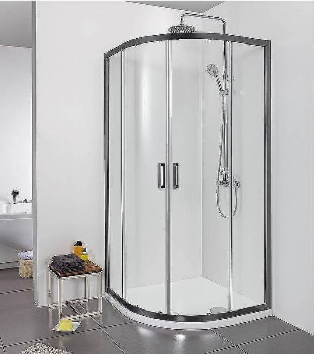 Душевой уголок Aquatek 100х100 AQ ARI RO 10020BL профиль Черный стекло прозрачное