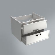 Тумба Canaletto белая матовая 60 см, с 2 ящиками (подходит для раковин Buongiorno)