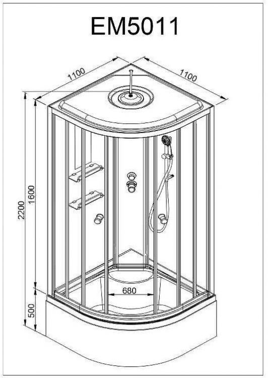Душевая кабина Avacan 110 EM5011EL без гидромассажа