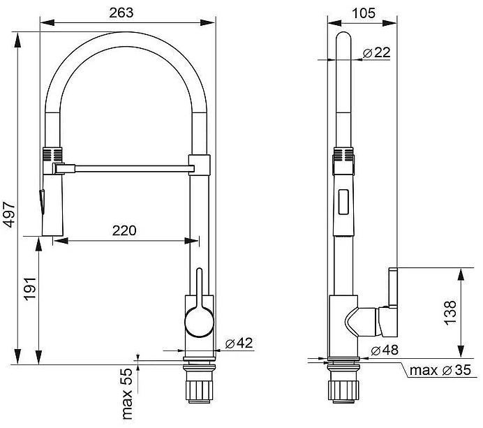 Смеситель для кухни Ulgran Classic U-024-342 цвет Графит