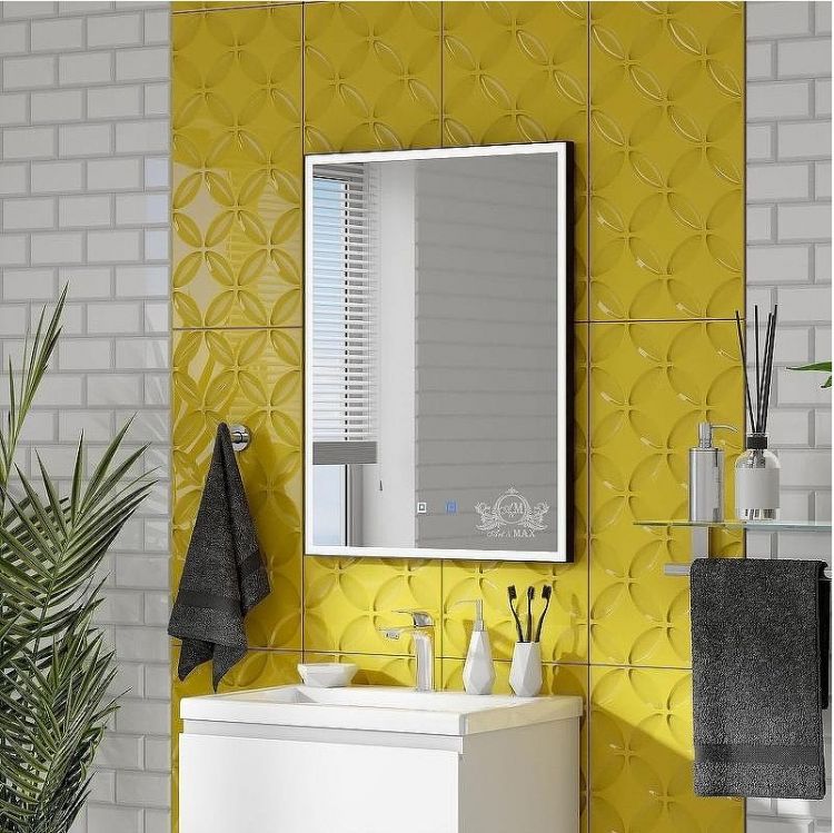 Зеркало Art&Max Arezzo AM-Are-600-800-DS-FC-H-Nero с подсветкой с сенсорным выключателем Черное