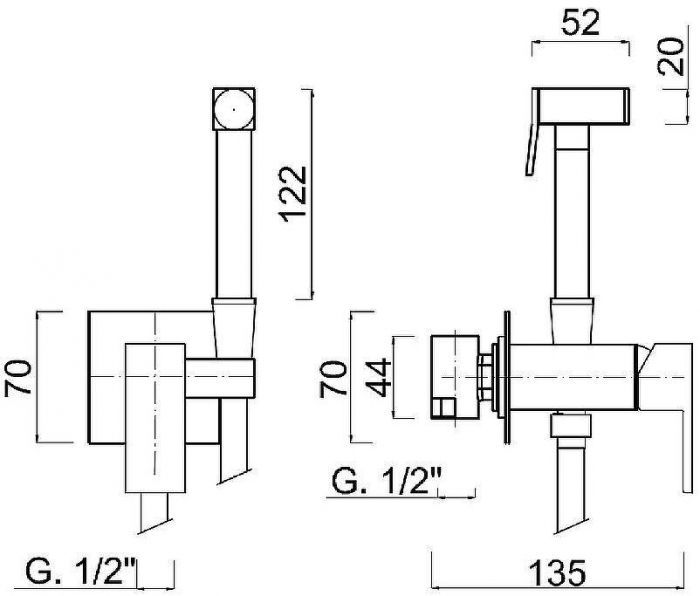 Гигиенический душ со смесителем Giulini Pablolux FSH20/P Хром