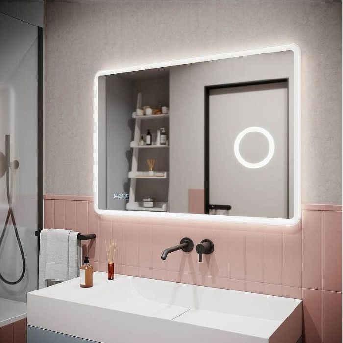 Зеркало Sancos Arcadia 1.0 100 AR1.1000 с подсветкой с сенсорным выключателем и часами