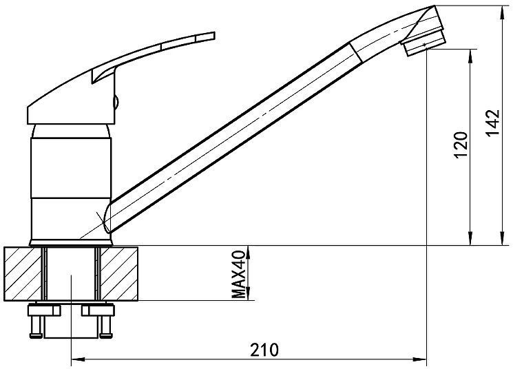 Смеситель для кухни Florentina Тара 313.37L.1123.302 цвет Антрацит
