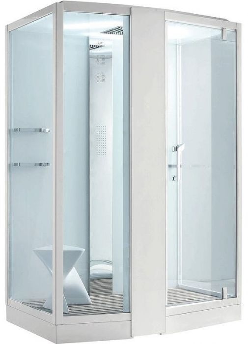 Душевая кабина Orans 150x100 L 89102lw с баней профиль Белый задние стенки Белые