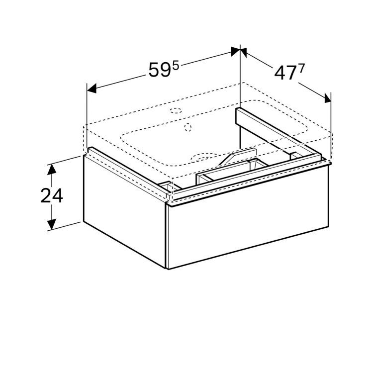 Тумба под раковину Geberit iCon, 60x48, глянец [840262000]