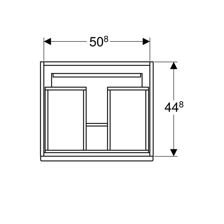 Тумба под раковину Geberit Renova Plan Slim, 53.8х58.5 см, белый глянец [869555000]