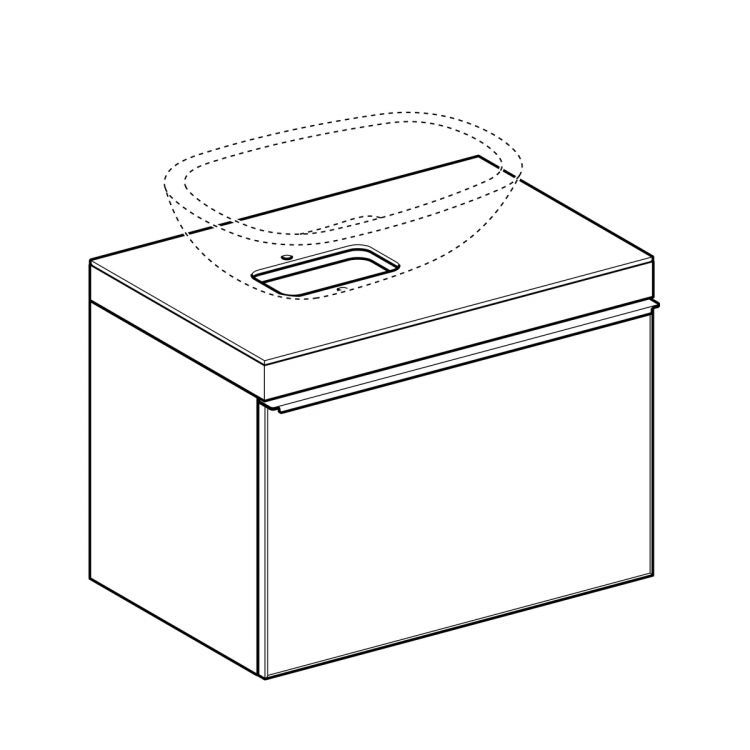 Тумба под раковину Geberit Citterio 73.4x54.3x50.4, светлый дуб, бежевое стекло [500.558.JI.1]