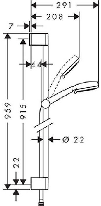 Hansgrohe Crometta 100 Vario Uni душевой набор, 0,90, цвет: хром
