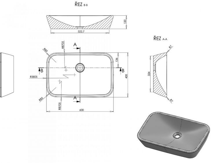 Раковина 60 см Ravak Ceramic R XJX01160002 Раковина 60 см Ravak Ceramic R XJX01160002