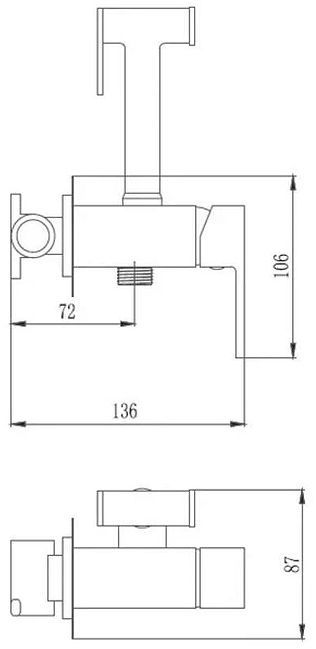 Гигиенический душ со смесителем D-Lin D183202 цвет Хром