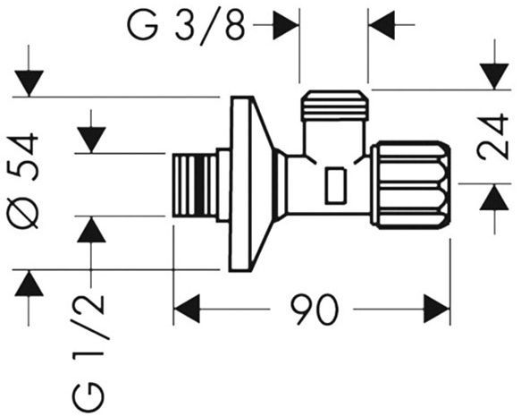 Hansgrohe Вентиль угловой, цвет: хром