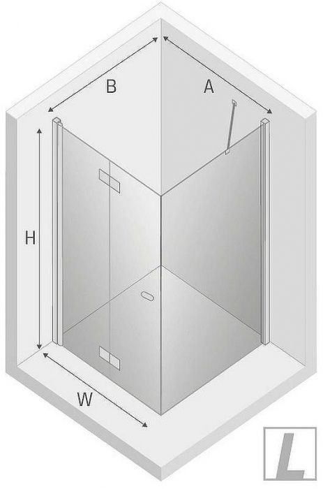 Душевой уголок New Trendy New Soleo Black 70х70 L D-0233A/D-0113B профиль Черный стекло прозрачное