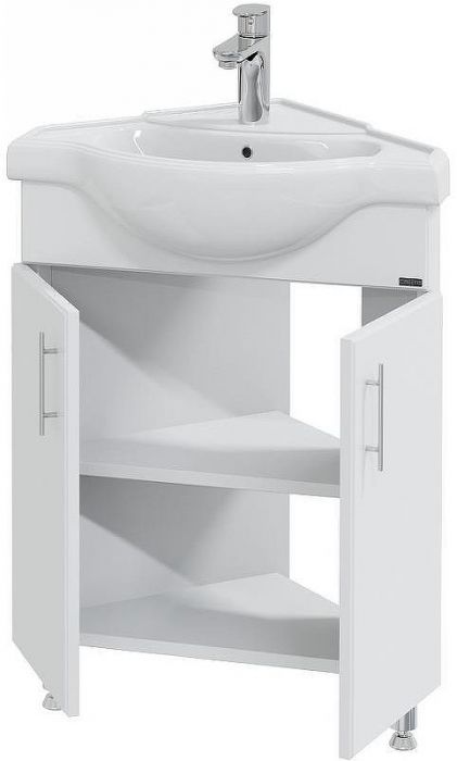 Тумба под раковину СанТа Аврора 60 216001 угловая Белая