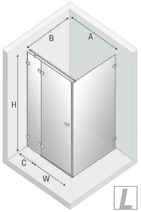 Душевой уголок New Trendy Avexa Black 120x120 L EXK-1606 профиль Черный стекло прозрачное Душевой уголок New Trendy Avexa Black 120x120 L EXK-1606 профиль Черный стекло прозрачное