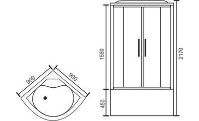 Душевая кабина Royal Bath RB 90NRW-C-CH (матовое)