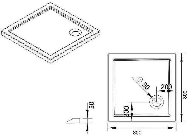 Акриловый поддон для душа Vincea 80х80 VST-5AS-8080 Белый