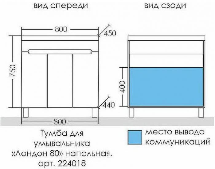 Тумба под раковину СанТа Лондон 80 224018 Белая