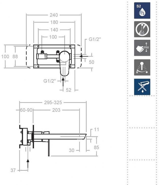Смеситель для раковины Ramonsoler Alexia 3620NM Черный матовый
