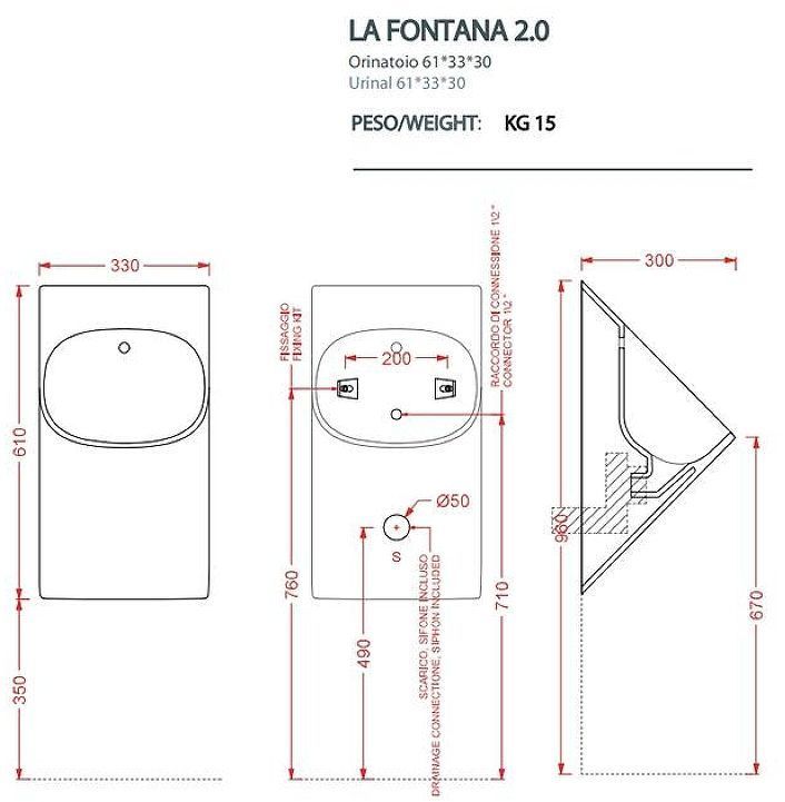 Писсуар Artceram La Fontana LFO002 17 00 цвет Черный матовый Писсуар Artceram La Fontana LFO002 17 00 цвет Черный матовый