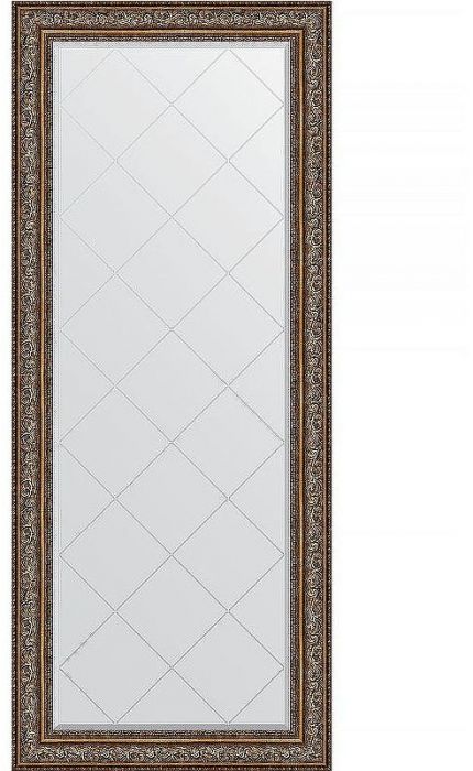 Зеркало Evoform Exclusive-G Floor 205х85 BY 6337 с гравировкой в багетной раме - Виньетка состаренная бронза 109