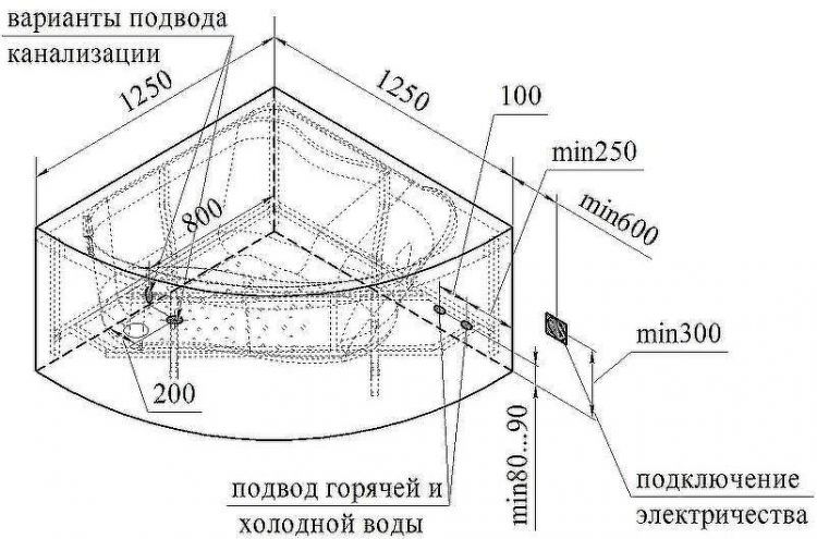 Акриловая ванна Radomir Vannesa Альтея 125x125 2-76-2-0-0-219 с гидромассажем Баланс Хром Акриловая ванна Radomir Vannesa Альтея 125x125 2-76-2-0-0-219 с гидромассажем Баланс Хром