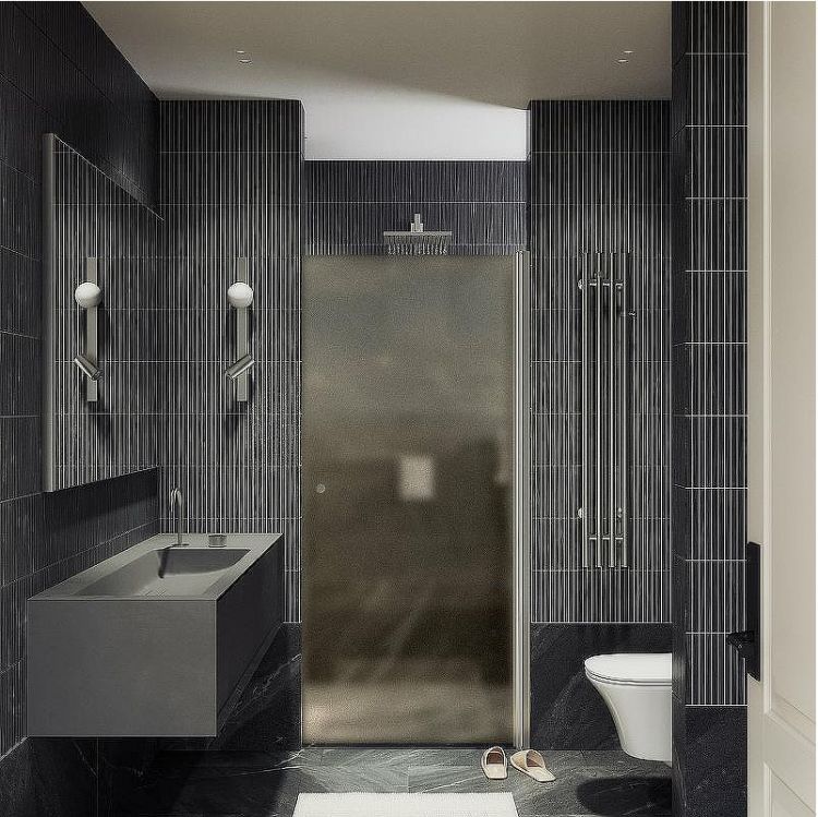 Душевая дверь Maybah Glass MGD-811-5 900x1980 на монопетле Хром матовый стекло бронзовое матовое