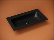 Раковина накладная CERAMICANOVA Grace прямоугольная c отверстием под смеситель, цвет черный матовый, CN7012MB