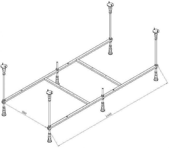 Каркас для ванны AM.PM X-Joy 150x70 W94A-150-070W-R Серый