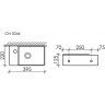 Умывальник CERAMICANOVA Element подвесной прямоугольный (чаша справа, отверстие под смеситель слева) CN5046