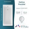 Чугунная ванна Delice Parallel 170х80 DLR220502 без отверстий под ручки и антискользящего покрытия