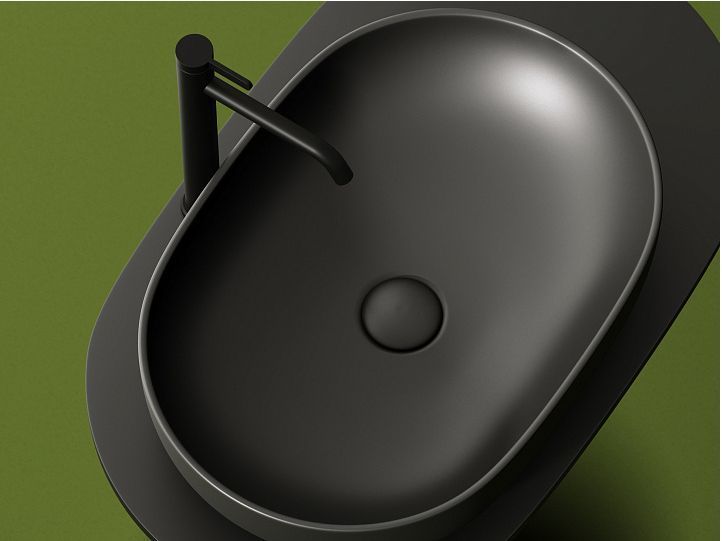 Умывальник CERAMICANOVA Element чаша накладная овальная (цвет Темный Антрацит Матовый) CN6047MDH