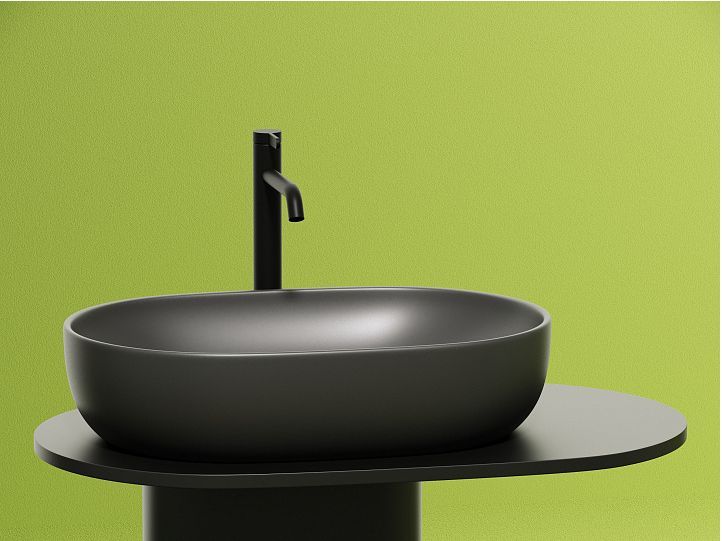 Умывальник CERAMICANOVA Element чаша накладная овальная (цвет Темный Антрацит Матовый) CN6047MDH