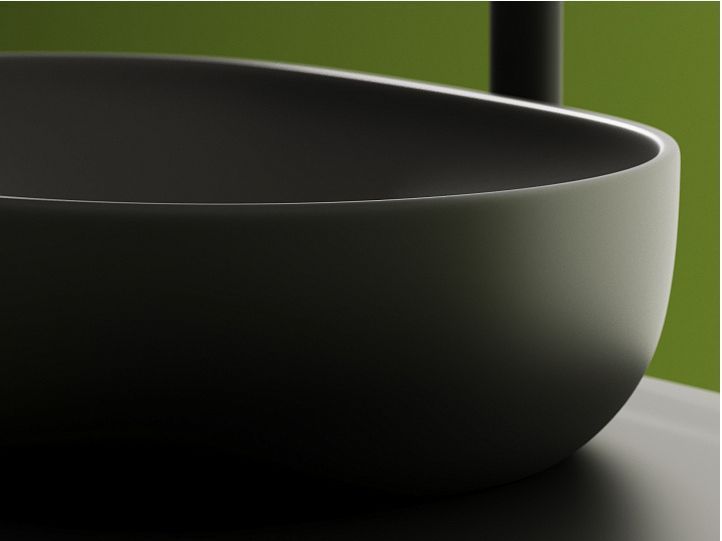 Умывальник CERAMICANOVA Element чаша накладная овальная (цвет Темный Антрацит Матовый) CN6047MDH
