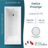 Чугунная ванна Delice Prestige 180х75 DLR230601-AS без отверстий под ручки с антискользящим покрытием