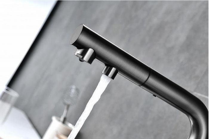 Смеситель для кухни Paulmark Serpentine Se213222-GM Вороненая сталь