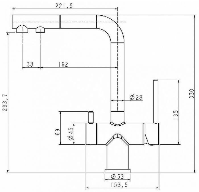 Смеситель для кухни Paulmark Serpentine Se213222-GM Вороненая сталь
