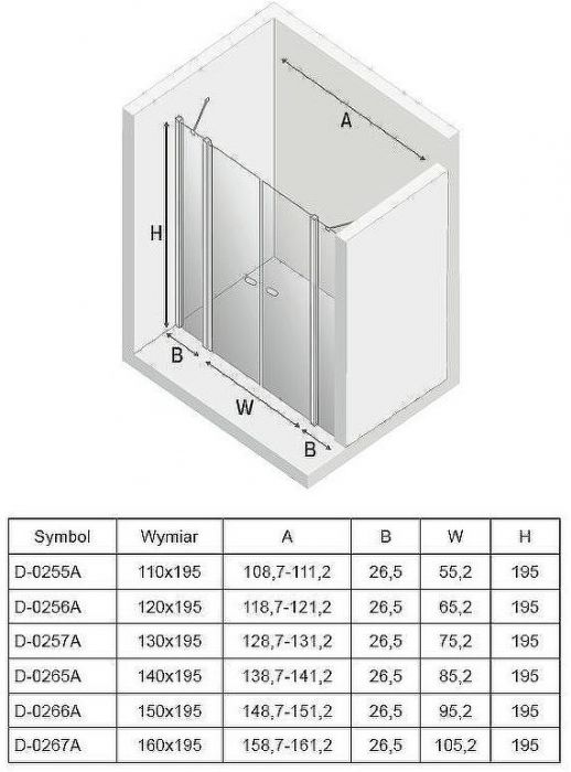 Душевая дверь New Trendy New Soleo Chrome 160 D-0267A профиль Хром стекло прозрачное