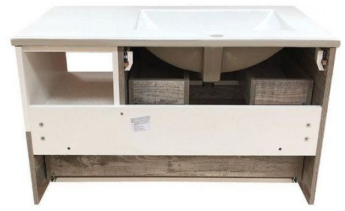 Тумба с раковиной Comforty Турин 90L 00004137135 подвесная Дуб бежевый