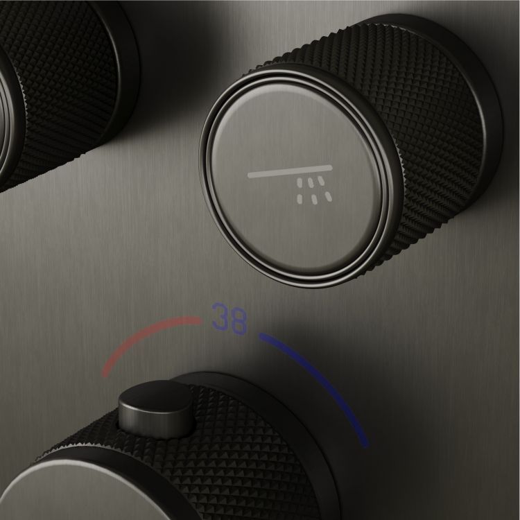 Душевой комплект SANCOS Space встраиваемый c термостатическим смесителем, цвет вороненая сталь , SC3006GMG Душевой комплект SANCOS Space встраиваемый c термостатическим смесителем, цвет вороненая сталь , SC3006GMG