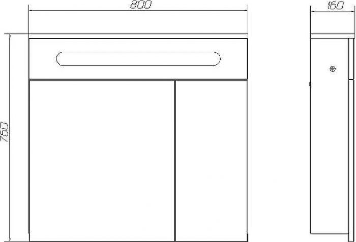 Зеркальный шкаф DIWO Коломна 80 KOL.Z.80/P/W с подсветкой Белый